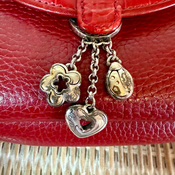 Brighton Red Leather Crossbody Organizer Bag - Picture 8 of 15